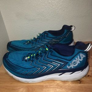 HOKA ONE ONE CLIFTON 4 BLUE RUNNING ATHLETIC MEN'S SIZE 15 SHOES